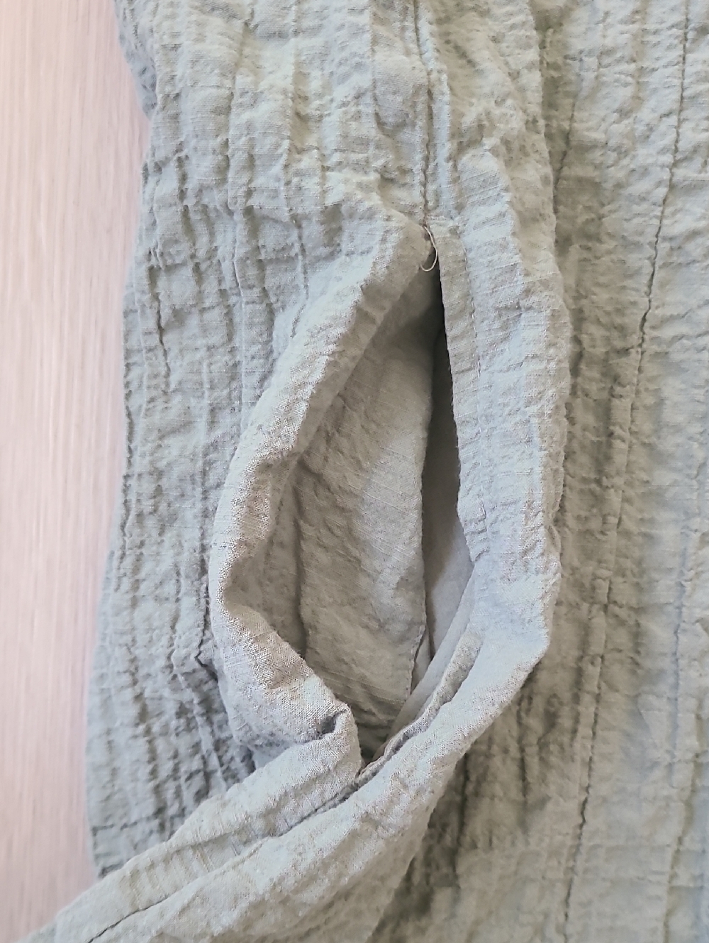 Abercrombie Textured Button-Through Shirt Dress Medium Green Gauze Cotton Summer - Picture 6 of 8